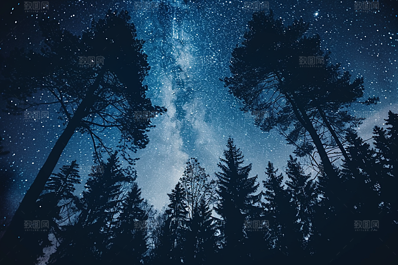 灿烂星空天空夜景素材