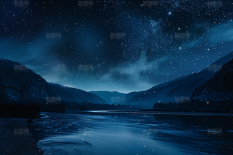 灿烂星空梦幻浪漫素材