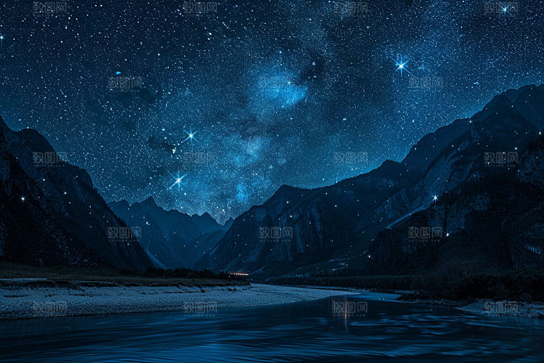 灿烂星空唯美银河素材