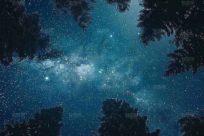 灿烂星空夜景夜晚素材