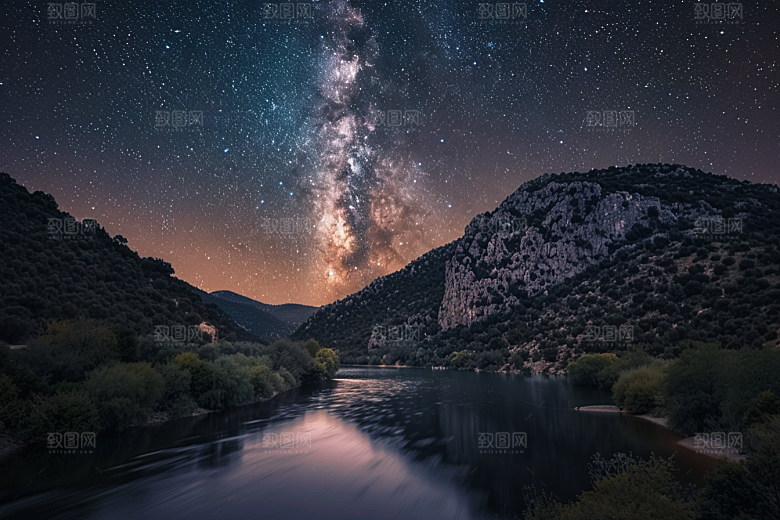 灿烂星空星辰夜晚素材