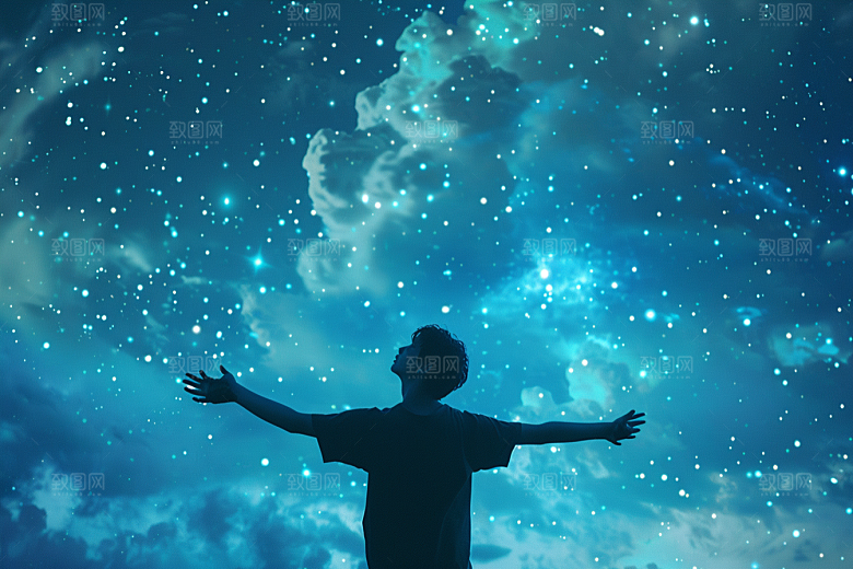 灿烂星空梦幻银河素材