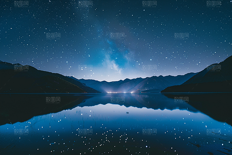 灿烂星空夜景宇宙素材