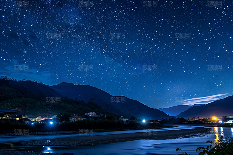 灿烂星空星辰天空素材