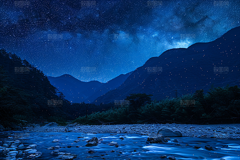 灿烂星空浪漫高清素材