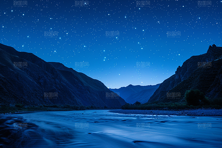 灿烂星空夜晚浪漫素材