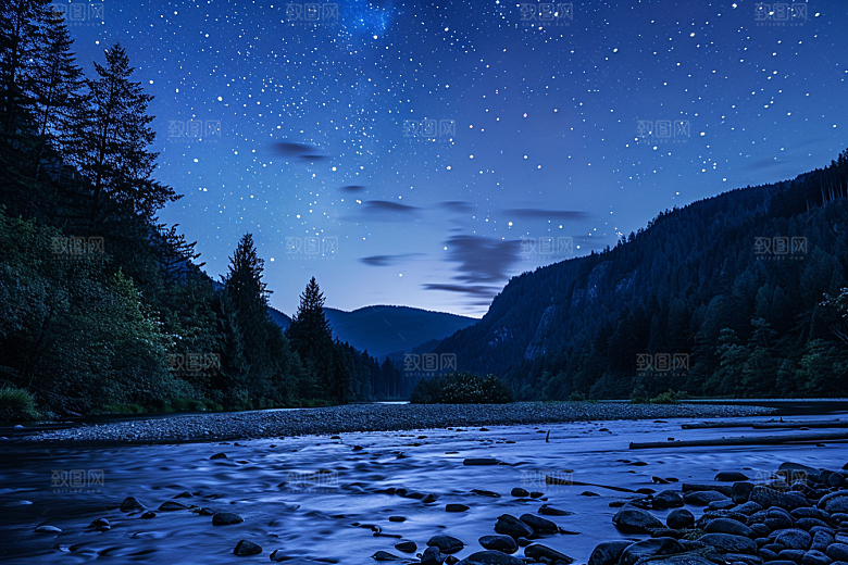 灿烂星空唯美夜景素材