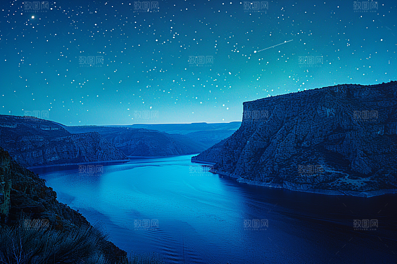 灿烂星空夜景浪漫素材