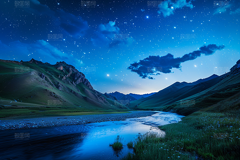 灿烂星空浪漫高清素材