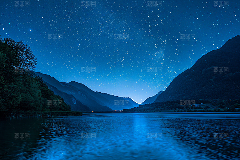 灿烂星空夜晚天空素材