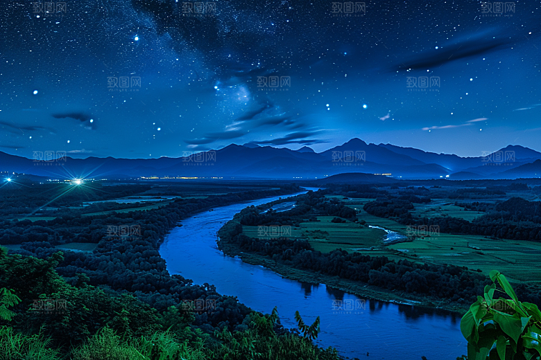 灿烂星空太阳系浪漫素材