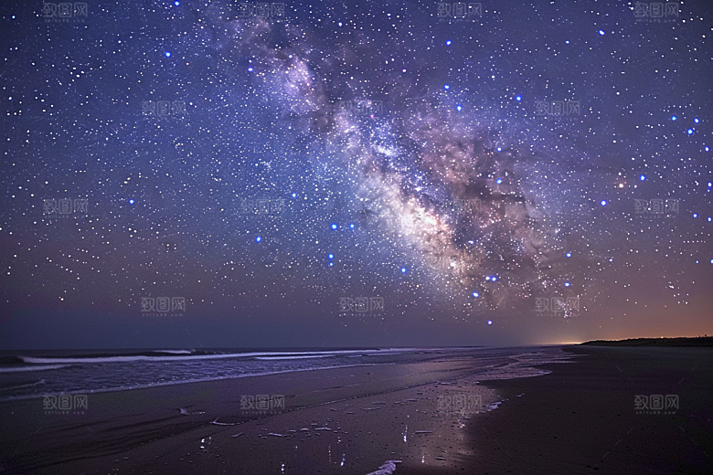 灿烂星空夜晚高清素材