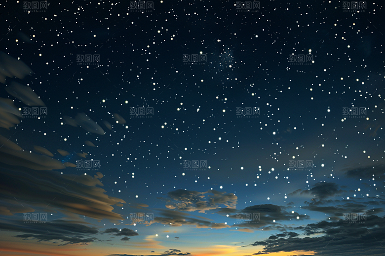 灿烂星空夜景浪漫素材