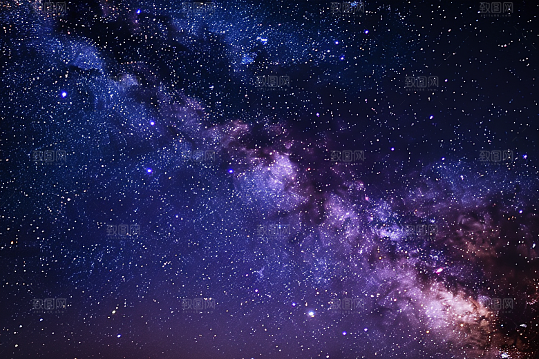 灿烂星空夜景唯美素材