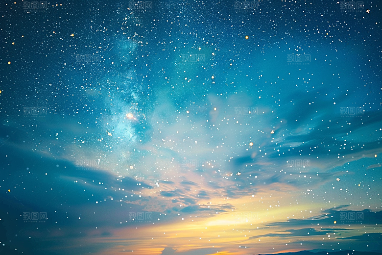 灿烂星空夜景高清素材
