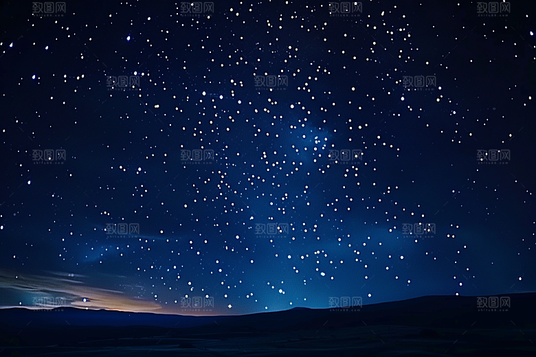 灿烂星空夜景银河素材