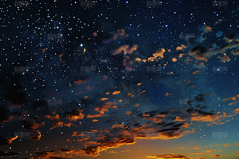 灿烂星空太阳系浪漫素材