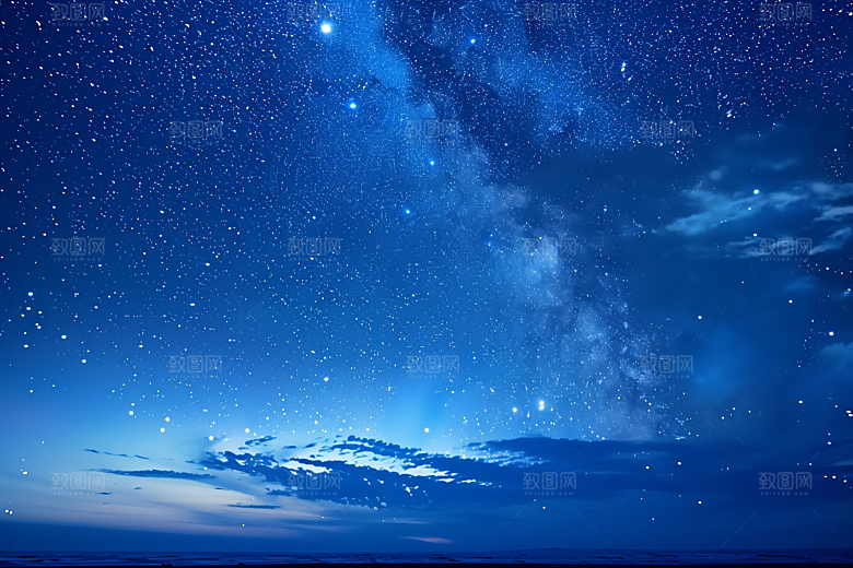 灿烂星空夜景太阳系素材