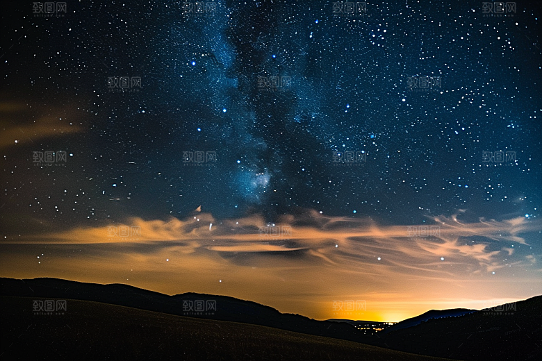 灿烂星空浪漫银河素材