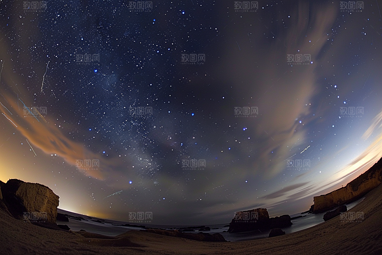 灿烂星空天空银河素材