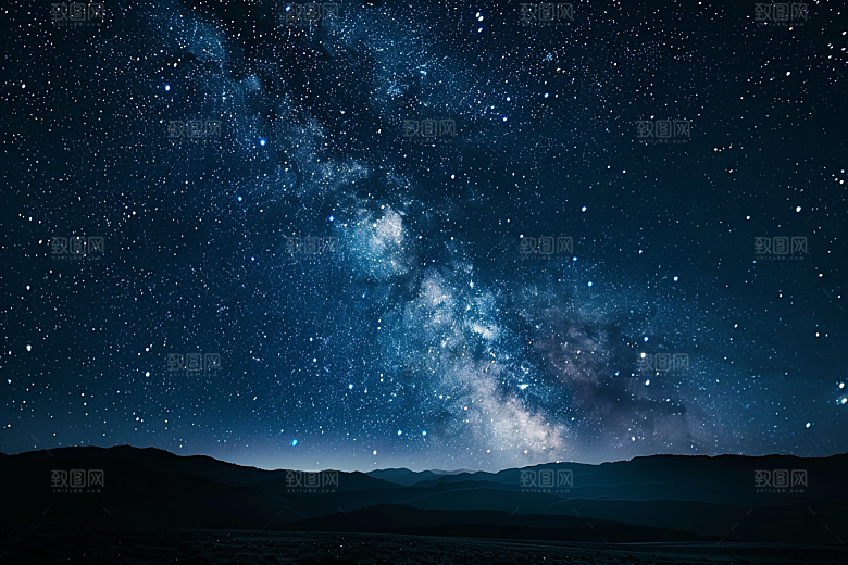 灿烂星空银河天空素材