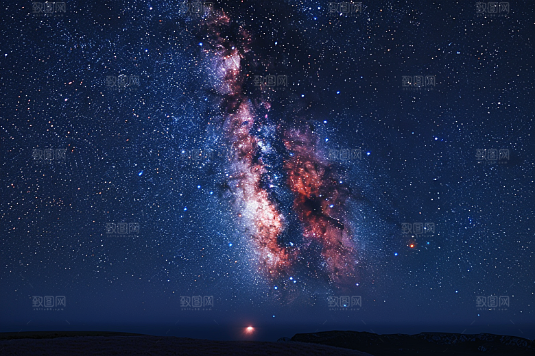 灿烂星空夜晚天空素材