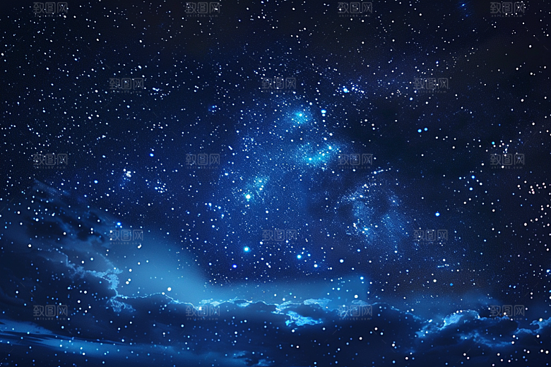 灿烂星空夜晚梦幻素材