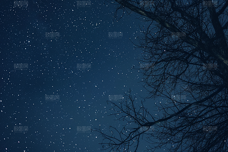灿烂星空夜晚银河素材