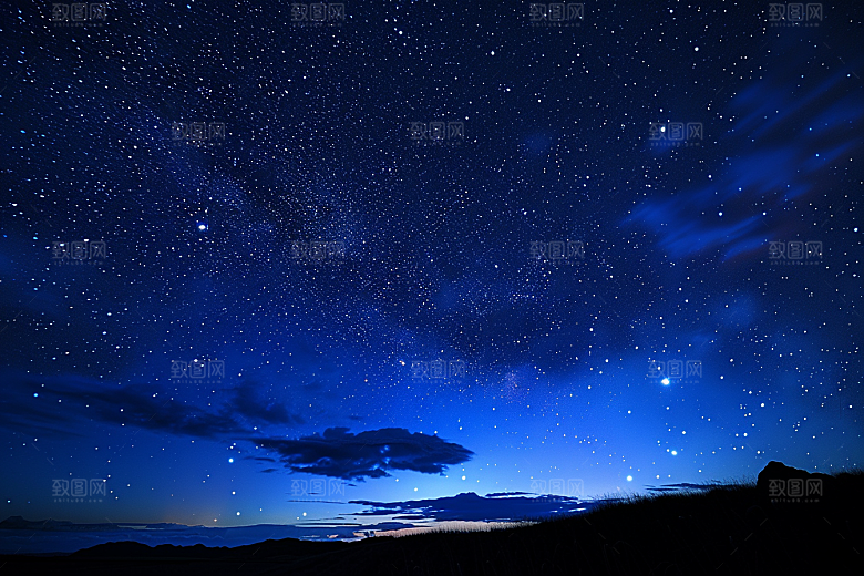 灿烂星空梦幻夜晚素材