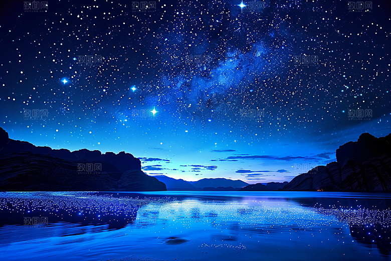 灿烂星空高清夜晚素材