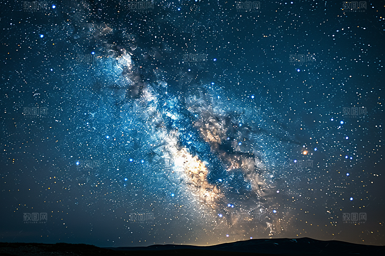 灿烂星空星辰夜景素材