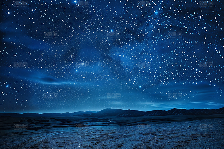 灿烂星空银河夜景素材