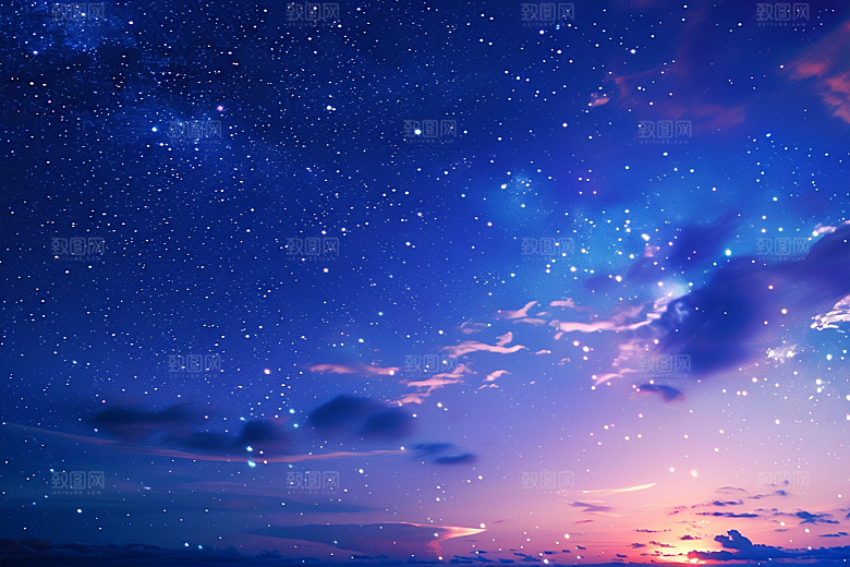 灿烂星空夜晚天空素材