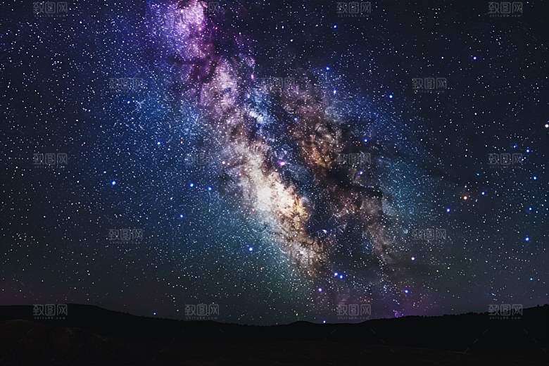 灿烂星空高清夜晚素材