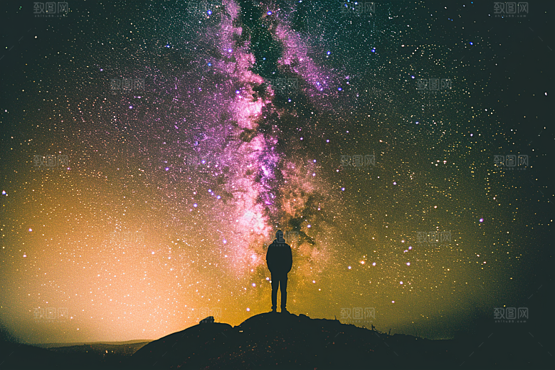 灿烂星空浪漫高清素材