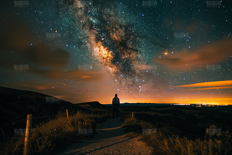 灿烂星空梦幻唯美素材