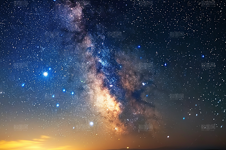 灿烂星空夜景夜晚素材