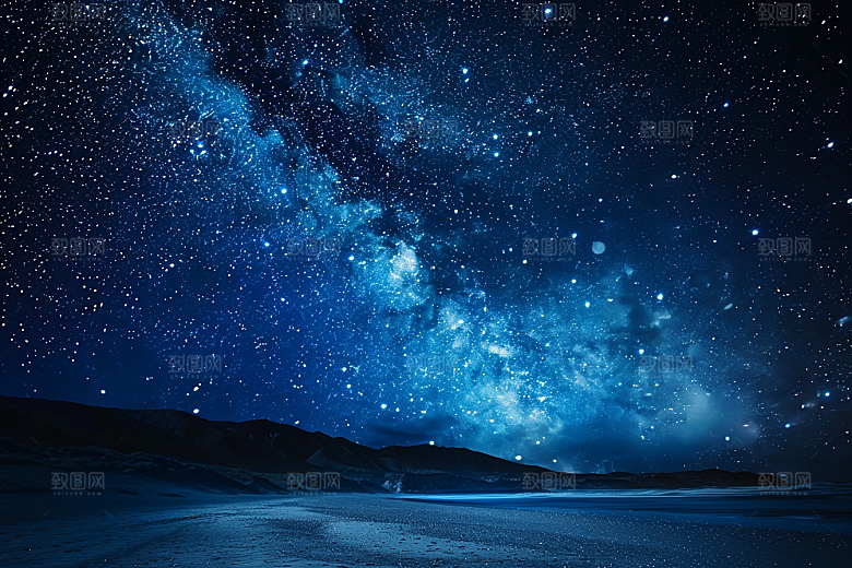 灿烂星空高清夜景素材