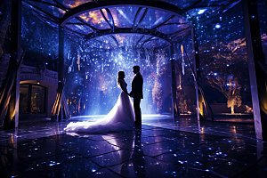 星空婚礼布置室内效果图