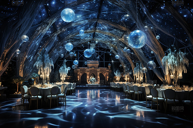 星空婚礼梦幻酒店场景效果图