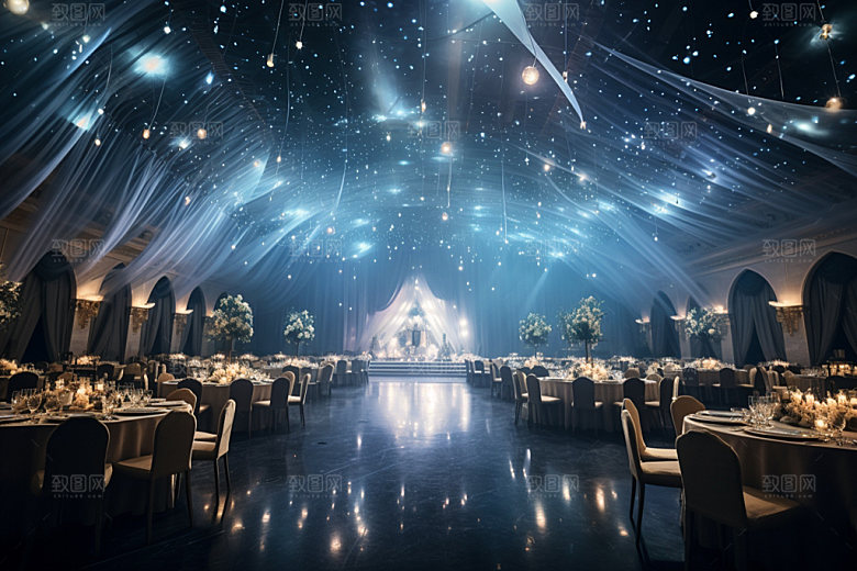 星空婚礼布置酒店场景效果图