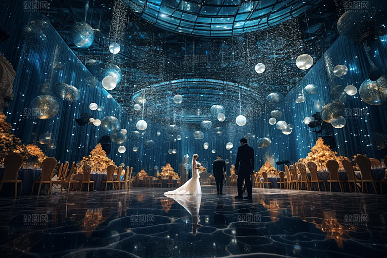 星空婚礼酒店场景唯美效果图