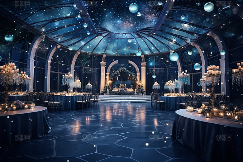 星空婚礼布置梦幻效果图