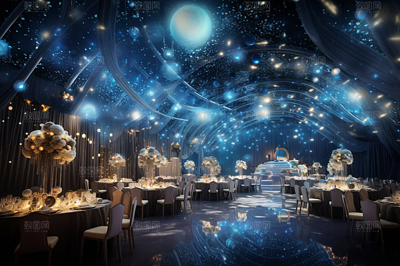 星空婚礼布置浪漫效果图
