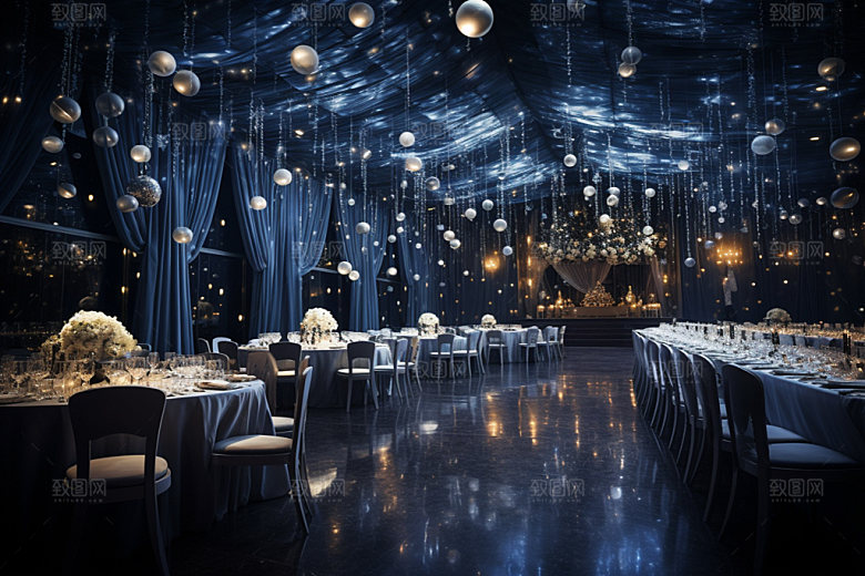 星空婚礼浪漫酒店场景效果图