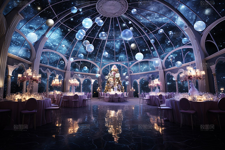 星空婚礼氛围浪漫效果图