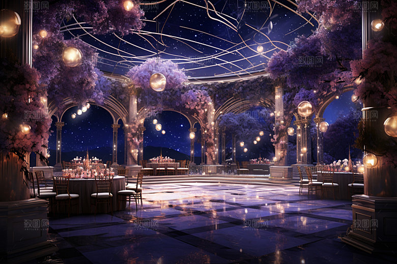 星空婚礼梦幻唯美效果图