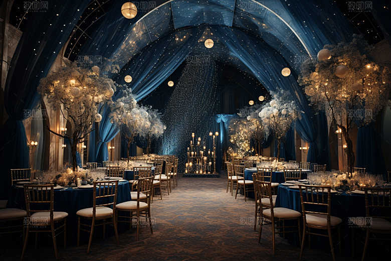星空婚礼梦幻酒店场景效果图