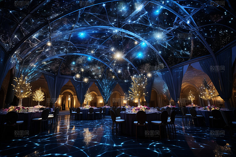 星空婚礼酒店场景唯美效果图