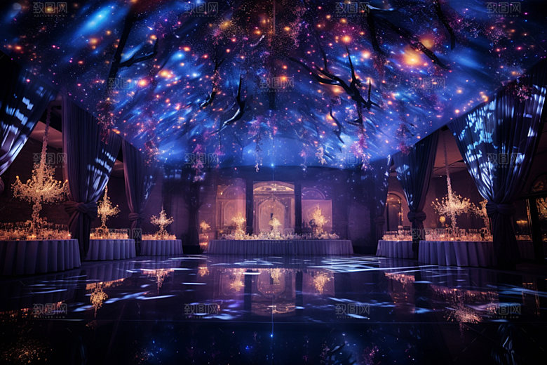 星空婚礼布置氛围效果图